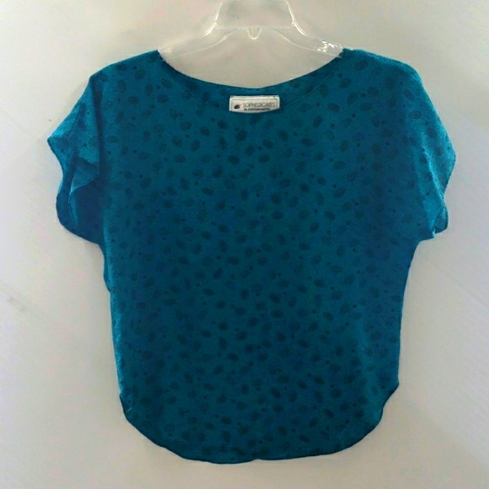 SOPHISTICATED By Johnathan Martin Vintage 90s Teal blouse